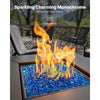 VEVOR Fire Glass, 10LBS / 4.5KG High-Temperature Resistant Fireplace Rocks, 1 Inch / 25.4 mm Reflective Firepit Glass Diamond Beads, High Luster Stone Landscaping for Fire Pit Table, Caribbean Blue