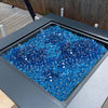 VEVOR Fire Glass, 10LBS / 4.5KG High-Temperature Resistant Fireplace Rocks, 1 Inch / 25.4 mm Reflective Firepit Glass Diamond Beads, High Luster Stone Landscaping for Fire Pit Table, Caribbean Blue