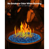 VEVOR Fire Glass, 20 LBS / 9 KG High-Temperature Resistant Fireplace Rocks, 1 Inch / 25.4 mm Reflective Firepit Glass Diamond Beads, High Luster Stone Landscaping for Fire Pit Table, Caribbean Blue