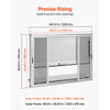 VEVOR Concession Window Folding Shelf 48x36in Aluminum Alloy Service Window, for Food Truck, Up to 85 Degrees, with 4 Sliding Screen Windows, Awning Door and Drag Hook, Rainwater Resistant