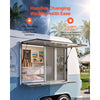 VEVOR Concession Window Folding Shelf 48x36in Aluminum Alloy Service Window, for Food Truck, Up to 85 Degrees, with 4 Sliding Screen Windows, Awning Door and Drag Hook, Rainwater Resistant