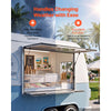 VEVOR Concession Window Folding Shelf 48x36in Aluminum Alloy Service Window, for Food Truck, Up to 85 Degrees, with Awning Door and Drag Hook, Rainwater Resistant
