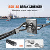 VEVOR Wire Rope Kit, 1/8" 500 ft 316 Stainless Steel Cable with Cutter and Gloves, 1600 lbs Breaking Strength, 7x7 Strands Core Marine Aircraft Grade for Handrail Stair Decking Fence Outdoors, Black