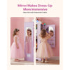 VEVOR Kids Dress Up Storage, with Jewelry Cabinet, Dress Up Closet with Mirror and Shelves, Princess Costumes Wardrobe Closet, Toddler Costume Organizer Armoire, for Bedroom, Kids Room, Girls, Purple
