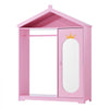 VEVOR Kids Dress Up Storage, with Mirror, Dress Up Closet, Kids Armoire Wardrobe Closet for Little Girls, Toddler Costume Organizer, Pretend Princess Storage Dresser, for Bedroom, Girls Room, Pink
