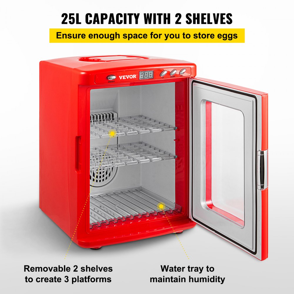 VEVOR Reptile Incubator 25L Digital Egg Incubator 5-42°C for Small Reptiles