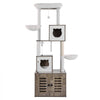 VEVOR Large Cat Tree with Litter Box Enclosure, 72.83 inches Tall, 2-in-1 Cat Tower, Multi-level Cat Condo Furniture with Sisal Scratching Posts, Perches, Hammock, Big Kittens House for Indoor Cats