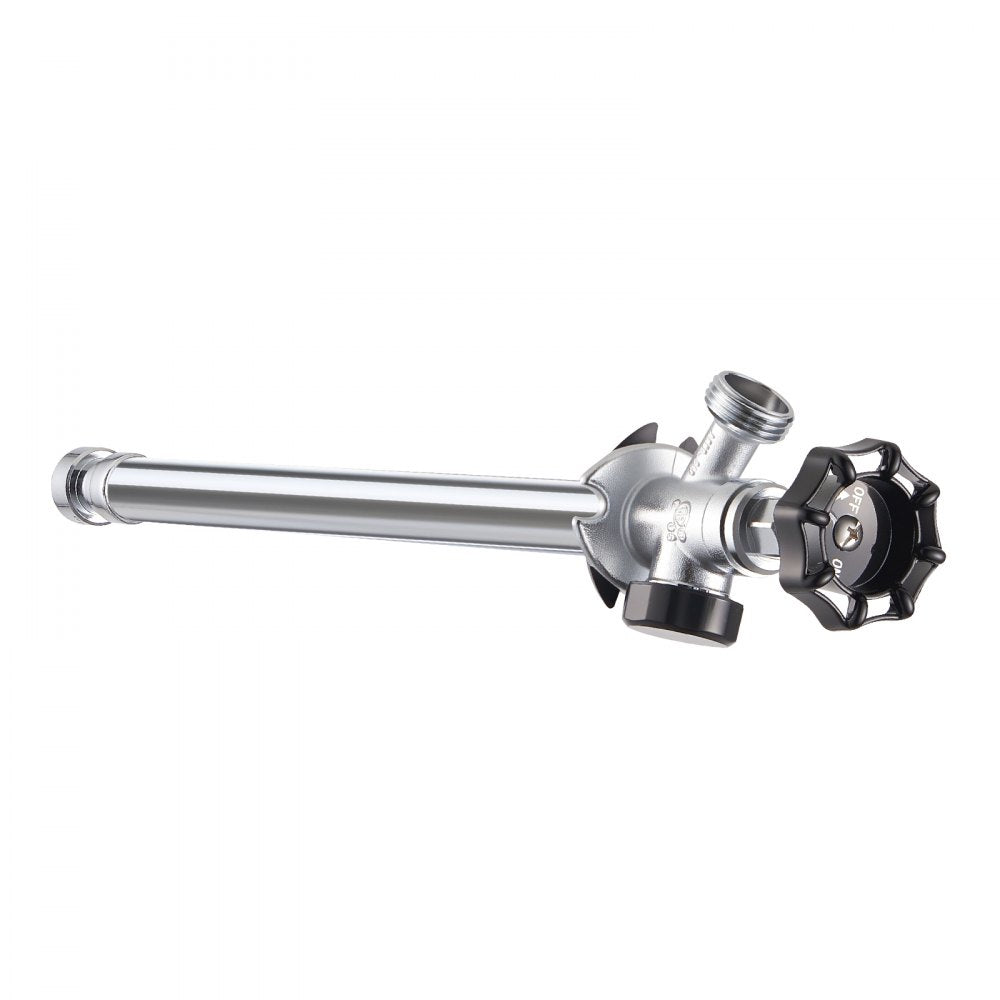 VEVOR 12-Inch Frost-Free Sillcock, 1/2" PTC x 3/4" MHT Hose Bibb, Anti-Siphon Lead-Free Brass Valve, Push-to-Connect Brass Plumbing Fitting, Compatible with PEX, Copper, CPVC Pipes