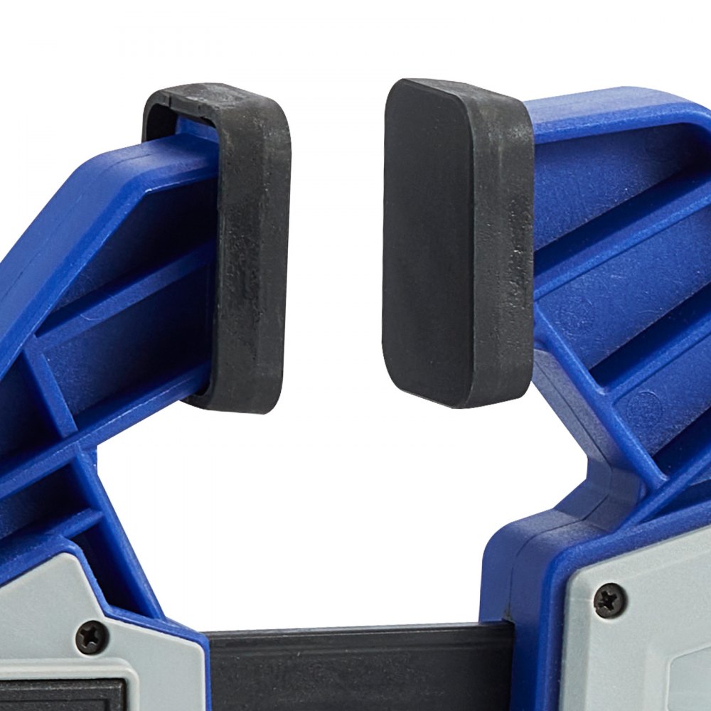 VEVOR Bar Clamps for Woodworking, 2-Pack 24 inch One-Handed Clamp/Spreader, Quick-Grip F-Clamp with 340 lbs Load Limit, Premium Plastic and Carbon Steel, for Woodworking Metal working, Blue + Black