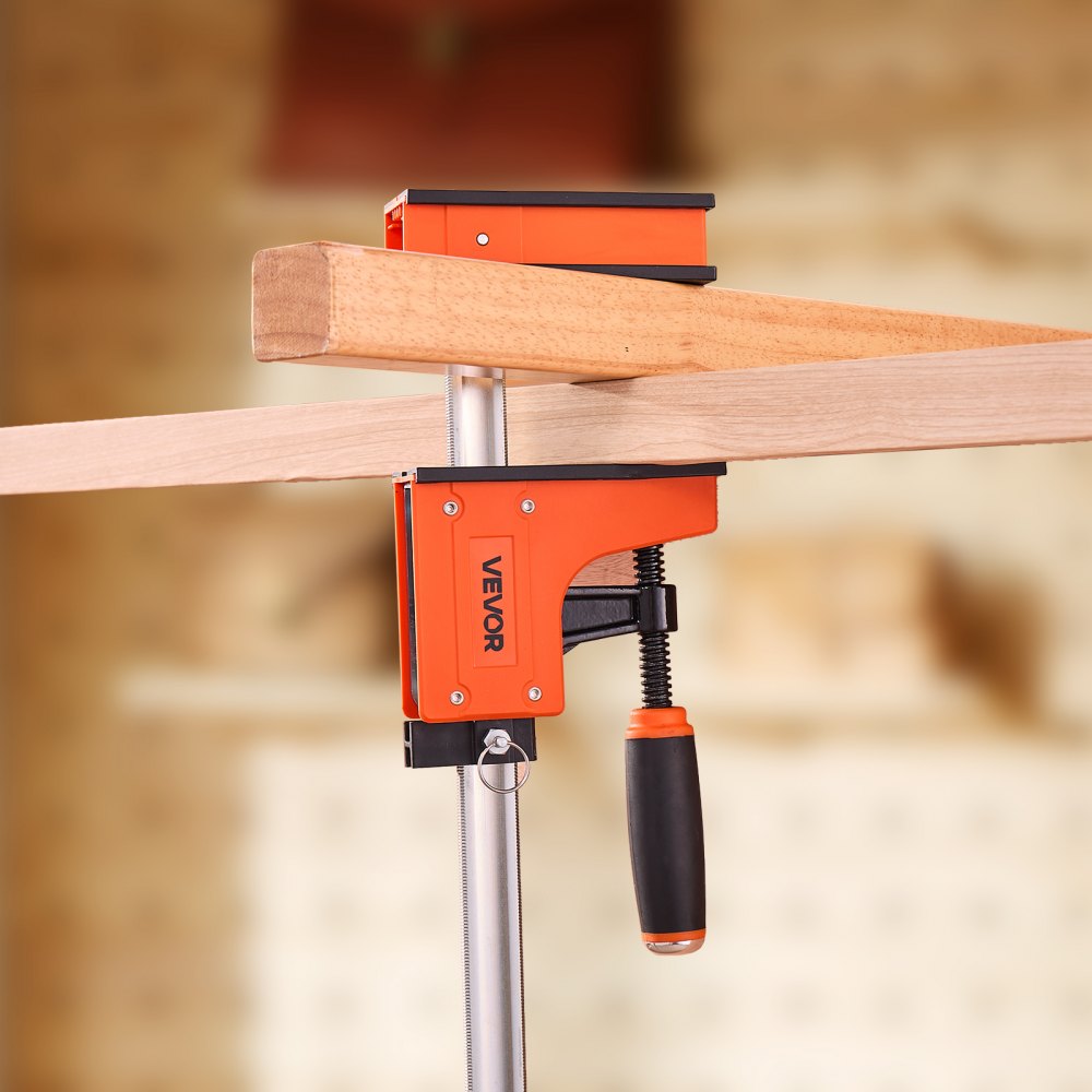 VEVOR Bar Clamps for Woodworking, 2-Pack 24 inch Parallel Clamp Set, F-Clamp with 1500 lbs Load Limit, Even Pressure, High-strength Plastic and Carbon Steel, for Woodworking Metal Working, Orange