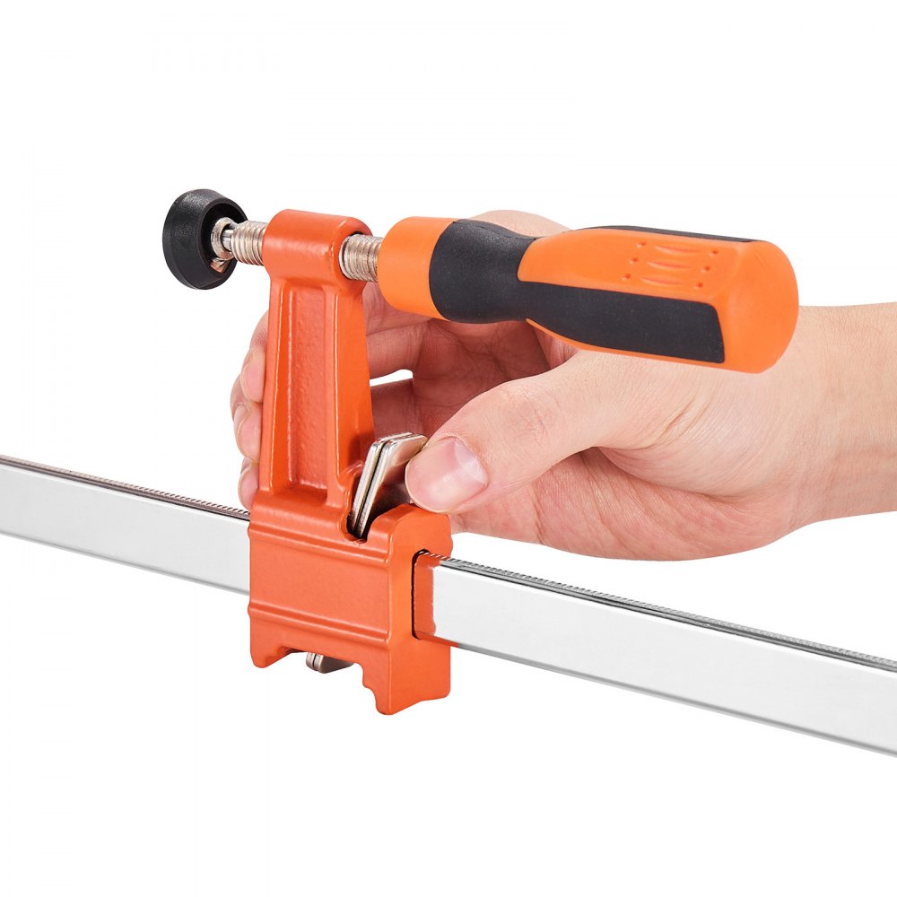 VEVOR Bar Clamps for Woodworking, 2-Pack 24 inch Opening, Lockable F-Clamp with 600 lbs Load Limit, 2-1/2 inch Depth, Cast Iron and Carbon Steel, Easy to Use, Wood Clamps for Woodworking Metal Working