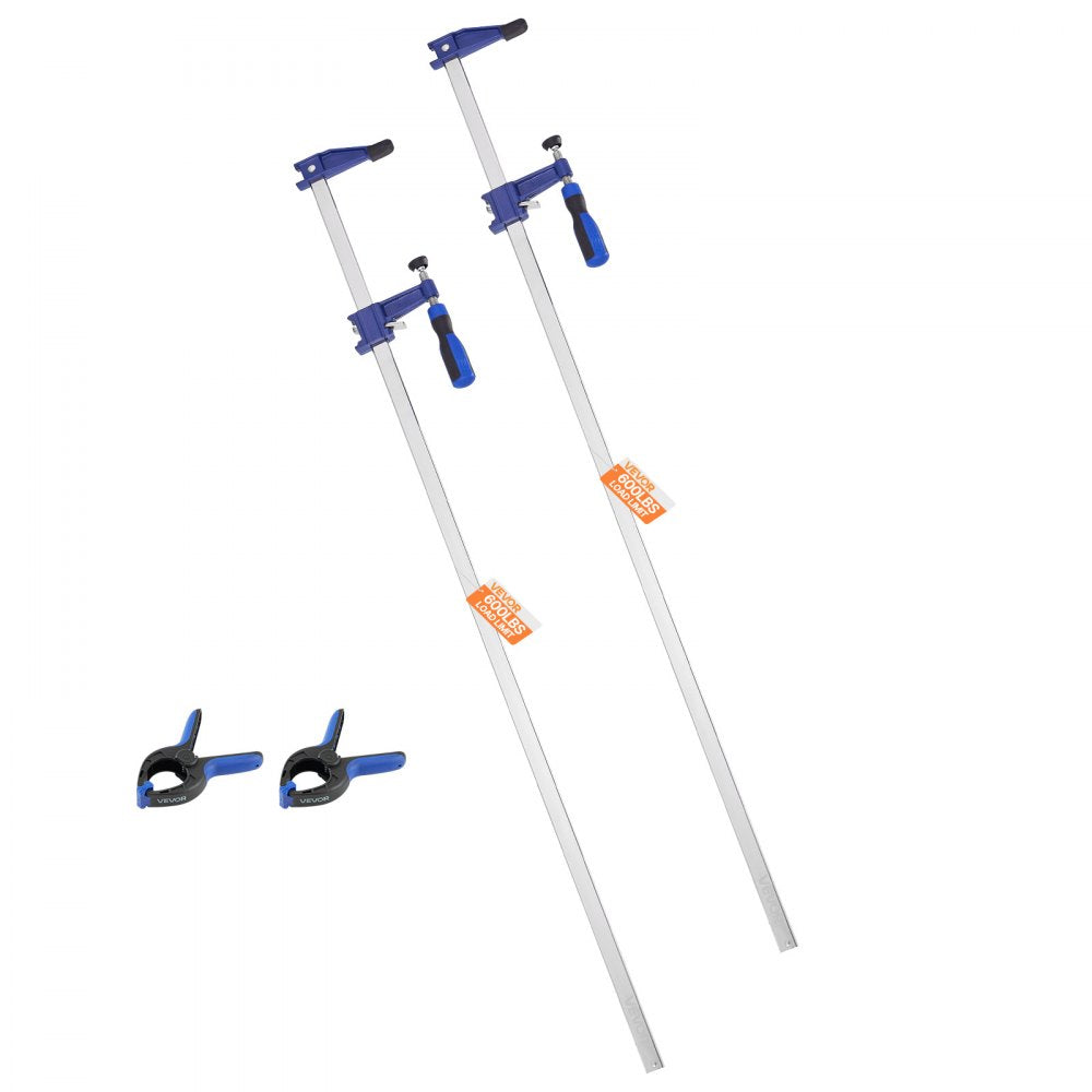 VEVOR Bar Clamps for Woodworking, 2-Pack 36 inch Opening, Lockable F-Clamp with 600 lbs Load Limit, 2-1/2 inch Depth, Cast Iron and Carbon Steel, Easy to Use, Wood Clamps for Woodworking Metal Working