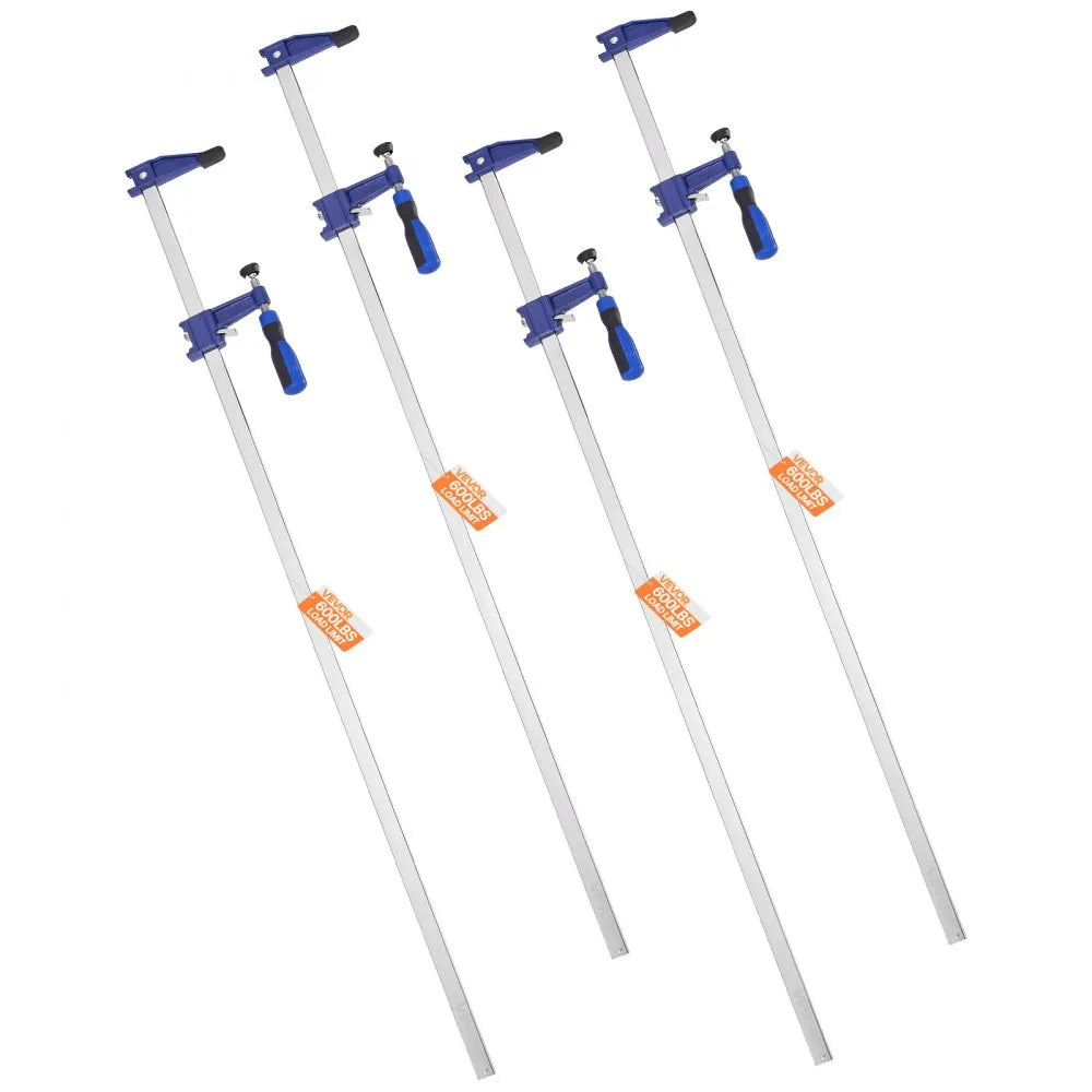 VEVOR Bar Clamps for Woodworking, 4-Pack 36 inch Opening, Lockable F-Clamp with 600 lbs Load Limit, 2-1/2 inch Depth, Cast Iron and Carbon Steel, Easy to Use, Wood Clamps for Woodworking Metal Working