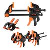 VEVOR Bar Clamps for Woodworking, 8-Pack, 6" and 12", with Spring Clamps, One-Handed Clamp/Spreader, 154 lbs Load Limit, Quick Release, Self-Locking Design, for Wood Working and Metal Working