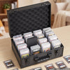 VEVOR Graded Card Case 4 Row 120 PSA Slab Storage Box with Secure Lock, Baseball Sports Trading Cards Holder Collector with 12 Dividers, Key, Holds 95 SGC 85 BGS 435 Top Loaders & 999+ Loose Cards