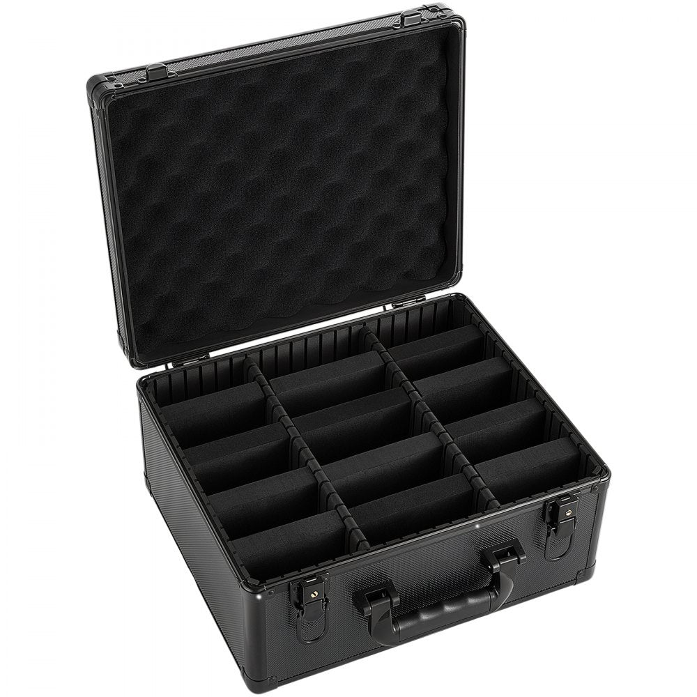 VEVOR Graded Card Case 3 Row 180 PSA Slab Storage Box with Secure Lock, Baseball Sports Trading Cards Holder Collector with 12 Dividers, Key, Holds 120 SGC 100 BGS 520 Top Loaders & 999+ Loose Cards