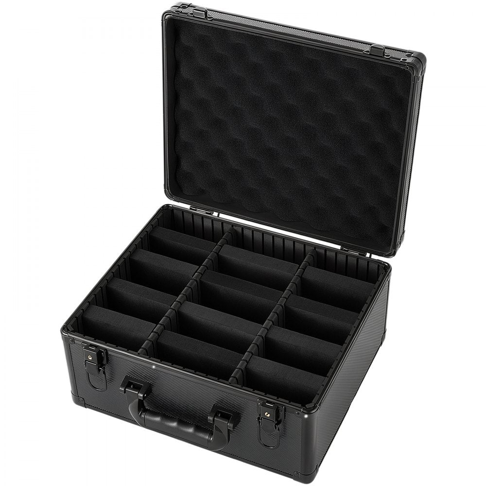 VEVOR Graded Card Case 3 Row 180 PSA Slab Storage Box with Secure Lock, Baseball Sports Trading Cards Holder Collector with 12 Dividers, Key, Holds 120 SGC 100 BGS 520 Top Loaders & 999+ Loose Cards