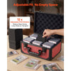 VEVOR Graded Card Case 3 Row 96 PSA Slab Storage Box with Secure Lock, Baseball Sports Trading Cards Holder Collector with 12 Dividers, Key, Holds 76 SGC 68 BGS 348 Top Loaders and 999+ Loose Cards