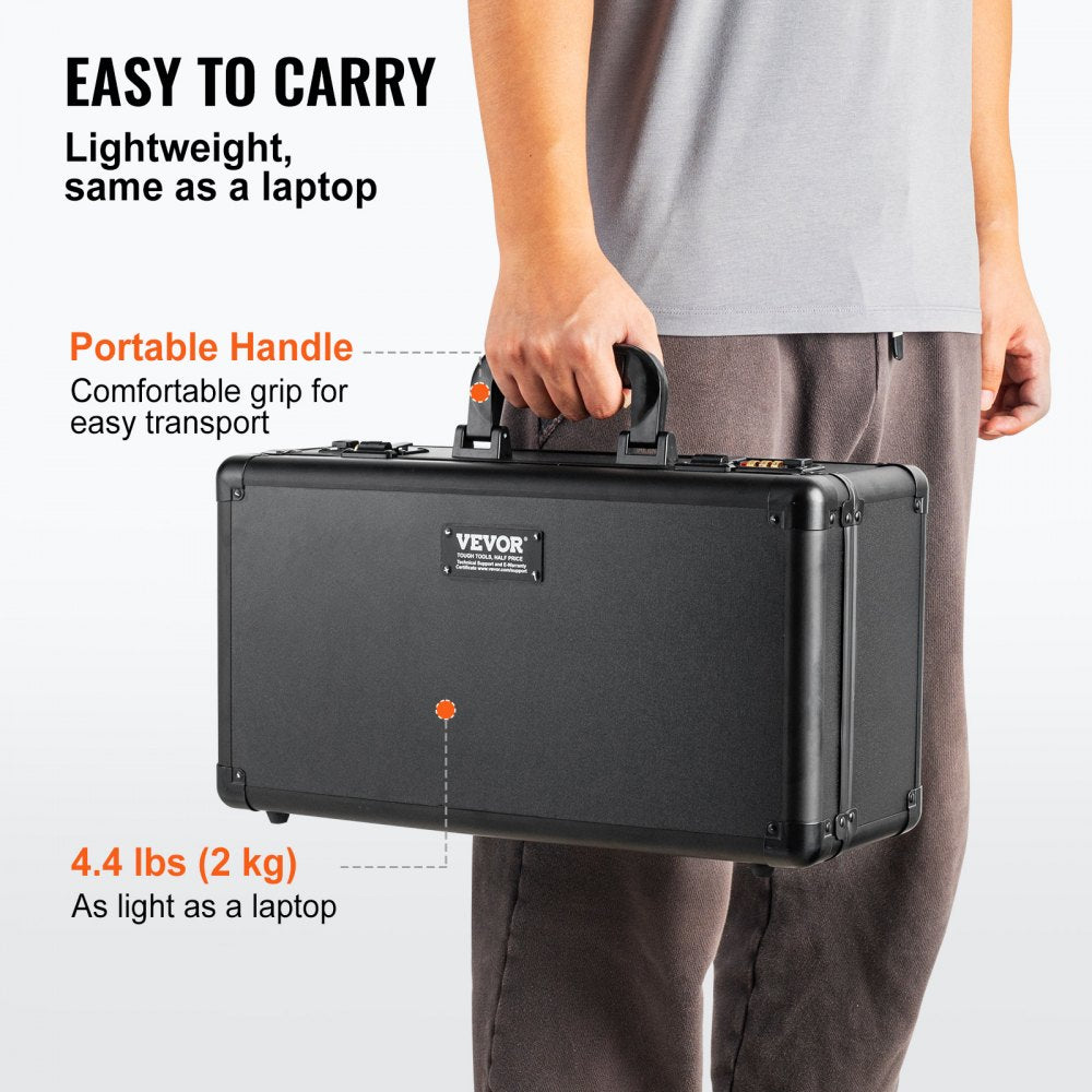 VEVOR Graded Card Storage Box, 4 Slots, Graded Sports Cards Holder Carrying Case with Coded Lock Foam Dividers, for 120 PSA Graded Cards 84 BGS Cards 96 SGC Cards 428 Top Loaders or 999+ Loose Cards