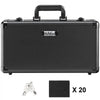 VEVOR Graded Card Storage Box, 4 Slots, Graded Sports Cards Holder Carrying Case with Key Lock Foam Dividers, for 108 PSA Graded Cards 76 BGS Cards 84 SGC Cards 388 Top Loaders or 999+ Loose Cards