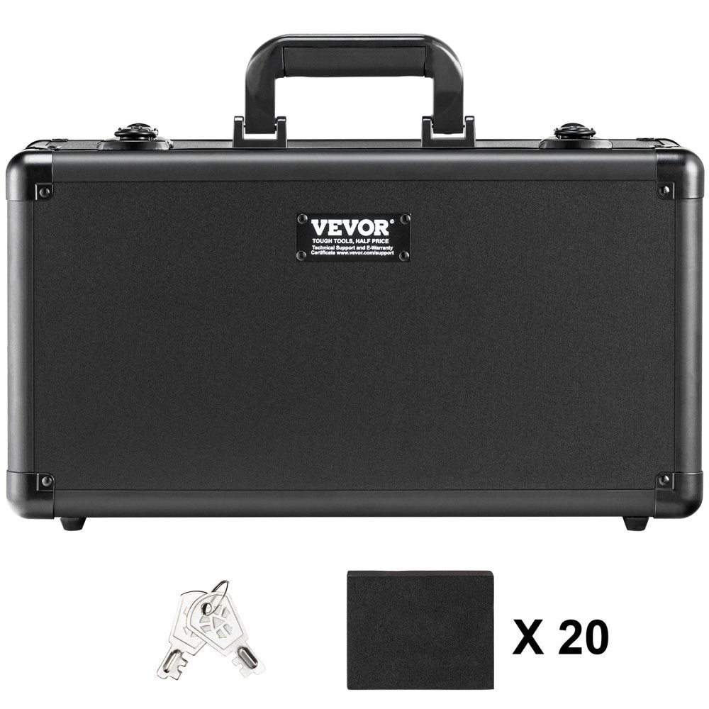 VEVOR Graded Card Storage Box, 4 Slots, Graded Sports Cards Holder Carrying Case with Key Lock Foam Dividers, for 108 PSA Graded Cards 76 BGS Cards 84 SGC Cards 388 Top Loaders or 999+ Loose Cards