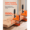 VEVOR Bar Clamps for Woodworking, 4-Pack, 24" Opening F Clamps, 1500 lbs Load Limit, Clamp/Spreader 2 Modes, Soft Rubber Pads, Ergonomic Handle, Carbon Steel Bar, for Wood Working and Metal Working
