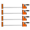 VEVOR Bar Clamps for Woodworking, 4-Pack, 24" Opening F Clamps, 1500 lbs Load Limit, Clamp/Spreader 2 Modes, Soft Rubber Pads, Ergonomic Handle, Carbon Steel Bar, for Wood Working and Metal Working
