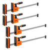 VEVOR Bar Clamps for Woodworking, 4-Pack, 24" and 31" F Clamps, 1100 lbs Load Limit, Clamp/Spreader 2 Modes, Soft Rubber Pads, Ergonomic Handle, Carbon Steel Bar, for Wood Working and Metal Working