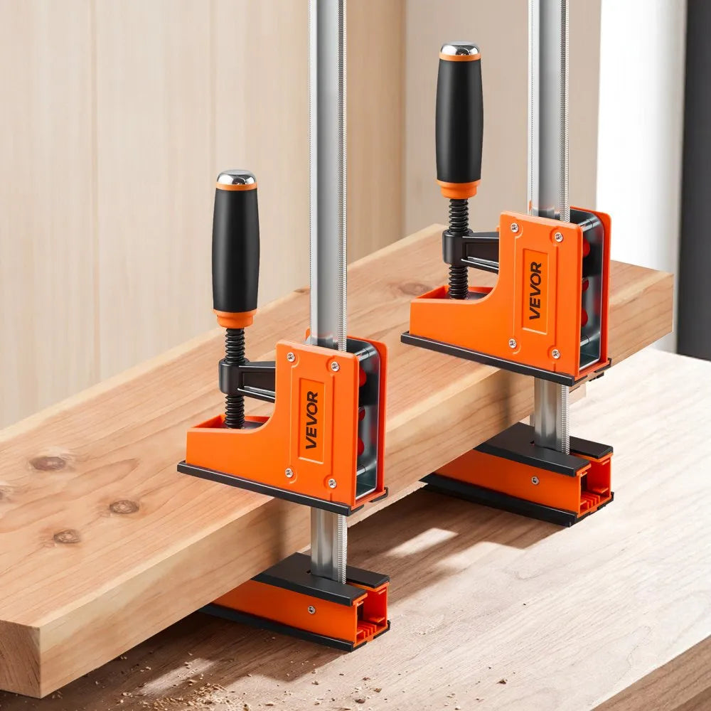 VEVOR Bar Clamps for Woodworking, 4-Pack, 36" Opening F Clamps, 1500 lbs Load Limit, Clamp/Spreader 2 Modes, Soft Rubber Pads, Ergonomic Handle, Carbon Steel Bar, for Wood Working and Metal Working