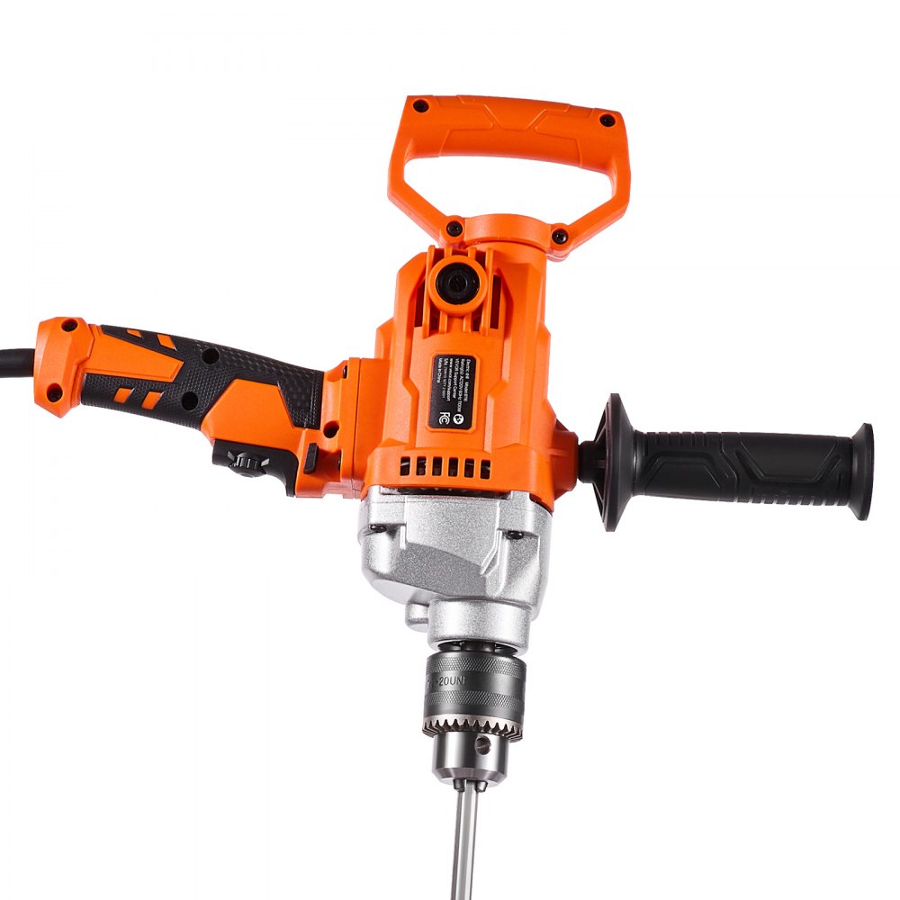 VEVOR Drill Mixer, 5/8 inch Corded Electric Drill Mixer Set, 0-850RPM 5.8A Mixing Drills, Mixing Drills Machine with D-Handle for Drilling & Blending, Handheld Cement Mixers for Fodder, Paint, Cement