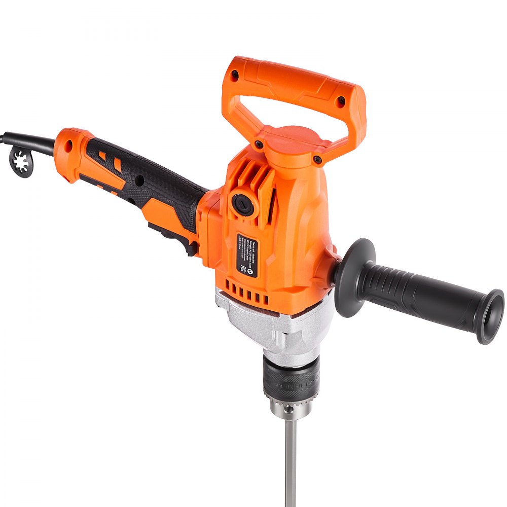 VEVOR Drill Mixer, 5/8 inch Corded Electric Drill Mixer Set, 0-850RPM 5.8A Mixing Drills, Mixing Drills Machine with D-Handle for Drilling & Blending, Handheld Cement Mixers for Fodder, Paint, Cement