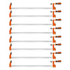 VEVOR Bar Clamps for Woodworking, 8-Pack, 24" Opening F Clamps, 600 lbs Load Limit, with Plastic Pad and Self-Locking Design, Premium Cast Iron and Carbon Steel, for Wood Working and Metal Working