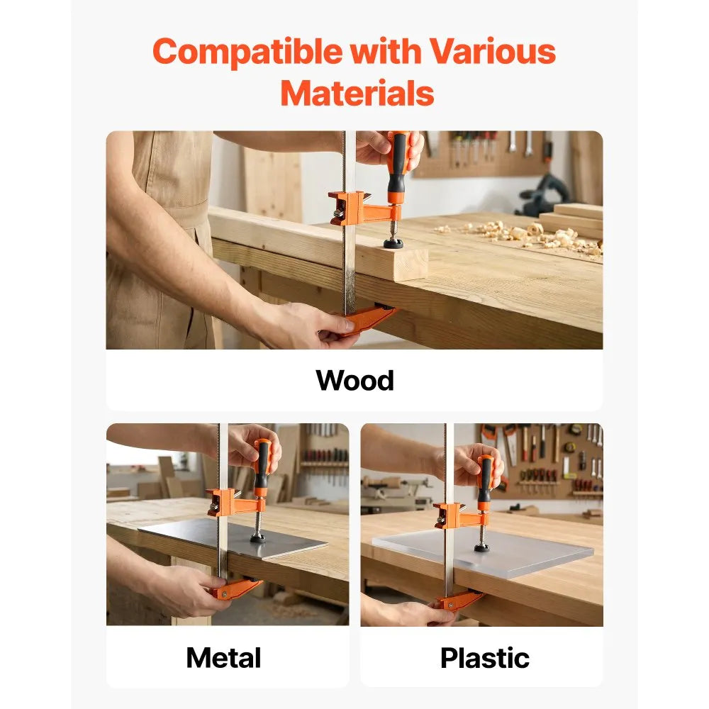VEVOR Bar Clamps for Woodworking, 8-Pack, 36" Opening F Clamps, 600 lbs Load Limit, with Plastic Pad and Self-Locking Design, Premium Cast Iron and Carbon Steel, for Wood Working and Metal Working
