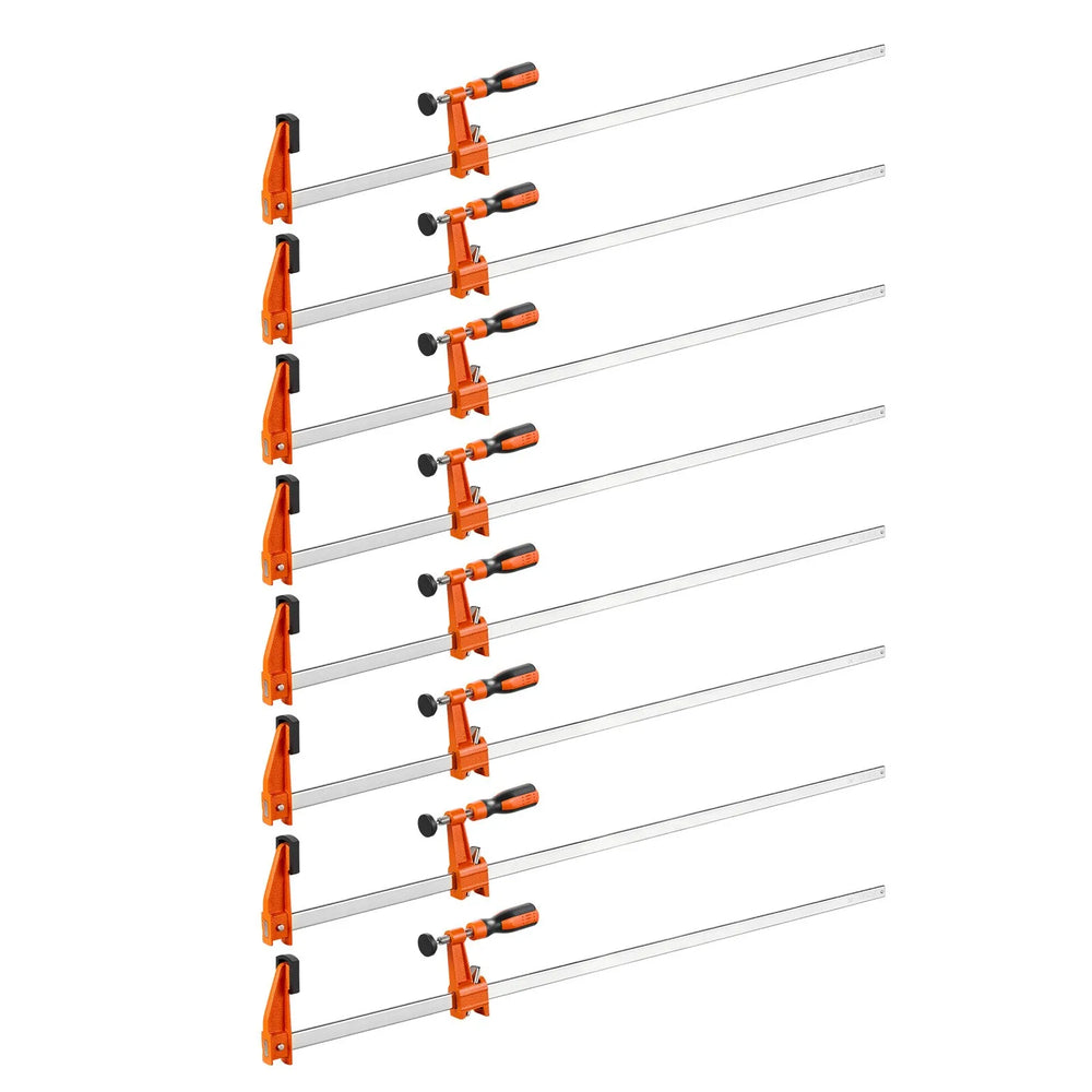 VEVOR Bar Clamps for Woodworking, 8-Pack, 36" Opening F Clamps, 600 lbs Load Limit, with Plastic Pad and Self-Locking Design, Premium Cast Iron and Carbon Steel, for Wood Working and Metal Working