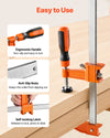 VEVOR Bar Clamps for Woodworking, 8-Pack, 6" and 12" F Clamps, 600 lbs Load Limit, with Plastic Pad and Self-Locking Design, Malleable Iron and Carbon Steel, for Wood Working and Metal Working