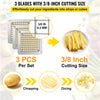 VEVOR Replacement Chopper Blade, 3/8 inch, 3 PCS French Fry Blade Assembly with 6 Extra Knives, Stainless Steel Dicer Parts and Push Block for Cutting Potatoes Carrots Onions Cucumbers Mushrooms