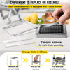 VEVOR Replacement Chopper Blade, 3/8 inch, 3 PCS French Fry Blade Assembly with 6 Extra Knives, Stainless Steel Dicer Parts and Push Block for Cutting Potatoes Carrots Onions Cucumbers Mushrooms