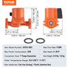 VEVOR UPS15-58FC Hot Water Recirculating Pump, 110V, 82W 17 GPM Hot Water Circulation Pump, 1" NPT Flange 3-Speed Circulator Pump, Quiet Operation Circulator Pump for Home Water Heater System