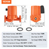 VEVOR 009-BF5-J Hot Water Recirculating Pump, 110V, 180W 10 GPM Hot Water Circulation Pump, 3/4" NPT Flange 3-Speed Circulator Pump, Quiet Operation Circulator Pump for Home Water Heater System