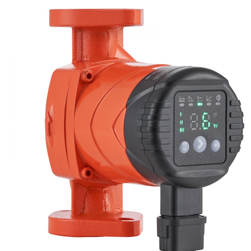 VEVOR 007E-2F2 Hot Water Recirculating Pump, 110V, 42W 16 GPM High Efficiency Circulator Pump, EMC Automatic Hot Water Circulation Pump 1" NPT Flange Circulator Pump for Home Water Heater System