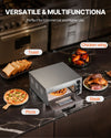 VEVOR Commercial Pizza Oven Countertop, 14-Inch Single Deck Layer, Stainless Steel Electric Pizza Oven with Stone and Handle, Multipurpose Indoor Pizza Maker for Restaurant Home Pretzels Baked