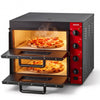 VEVOR Electric Pizza Oven, 2x16-Inch Double Deck Countertop Pizza Maker for Home Kitchen Restaurant, Heavy-Duty Iron Body, 662℉, Independent Temp & Time Control, 2700W Commercial Cooker, 2 Stones
