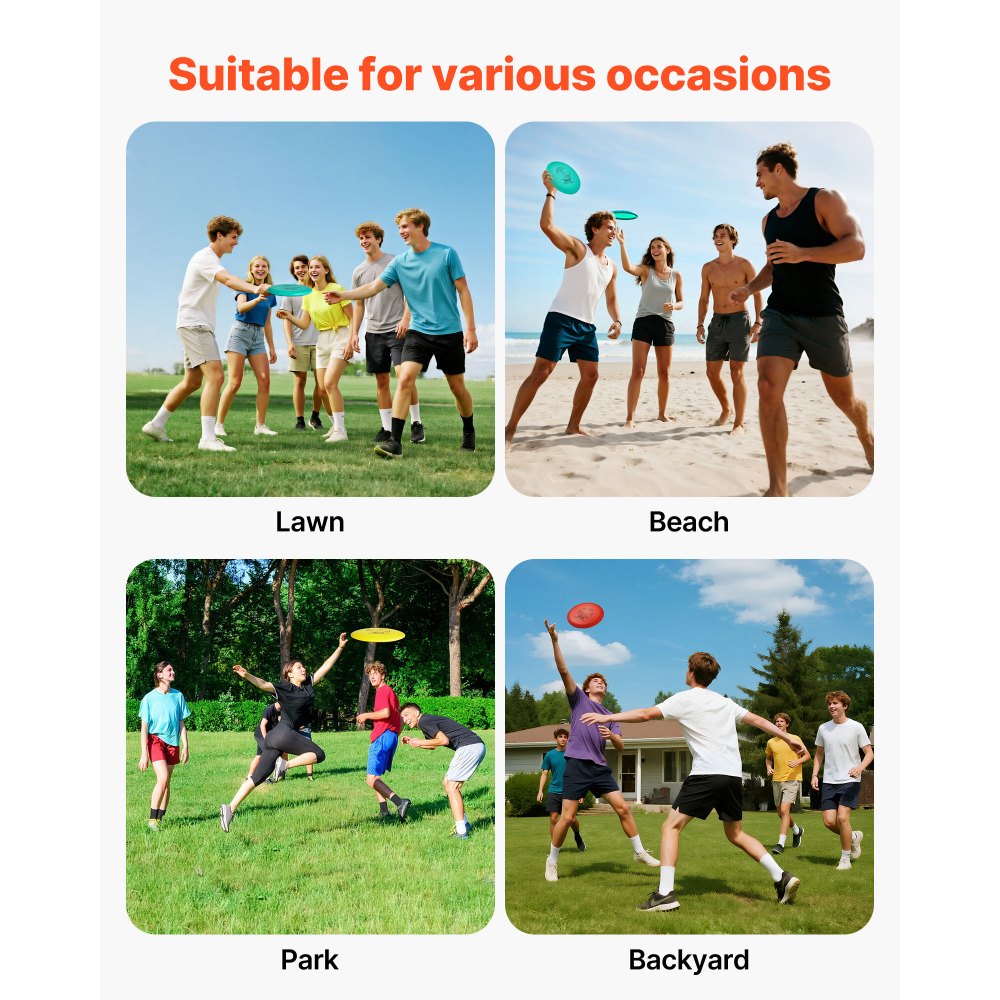 VEVOR Disc Golf Set, 6 PCS Flying Discs for Beginners, Disc Golf Starter Set, with Putter, Mid-Range, Driver, Including Mini Marker, Portable Backpack, for Outdoor Backyard, Lawn, Beach, and Park