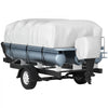 VEVOR Pontoon Boat Cover, Fit for 17\'-20\' Boat, Heavy Duty 600D Marine Grade Oxford Fabric, UV Resistant Waterproof Trailerable Boat Cover with 2 Support Poles and 7 Wind-Proof Straps, Gray