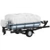 VEVOR Pontoon Boat Cover, Fit for 17\'-20\' Boat, Heavy Duty 600D Marine Grade Oxford Fabric, UV Resistant Waterproof Trailerable Boat Cover with 2 Support Poles and 7 Wind-Proof Straps, Gray