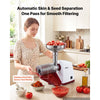 VEVOR Electric Tomato Strainer 800W Max (Rated Power: 300W) Sauce Maker, 88 lbs/H For Purees, Strawberry, Salsa, Stainless Steel Tomato Food Mill Press Machine, 1mm, 1.5mm, 3mm & 6mm Screens, White