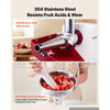 VEVOR Electric Tomato Strainer 800W Max (Rated Power: 300W) Sauce Maker, 88 lbs/H For Purees, Strawberry, Salsa, Stainless Steel Tomato Food Mill Press Machine, 1mm, 1.5mm, 3mm & 6mm Screens, White