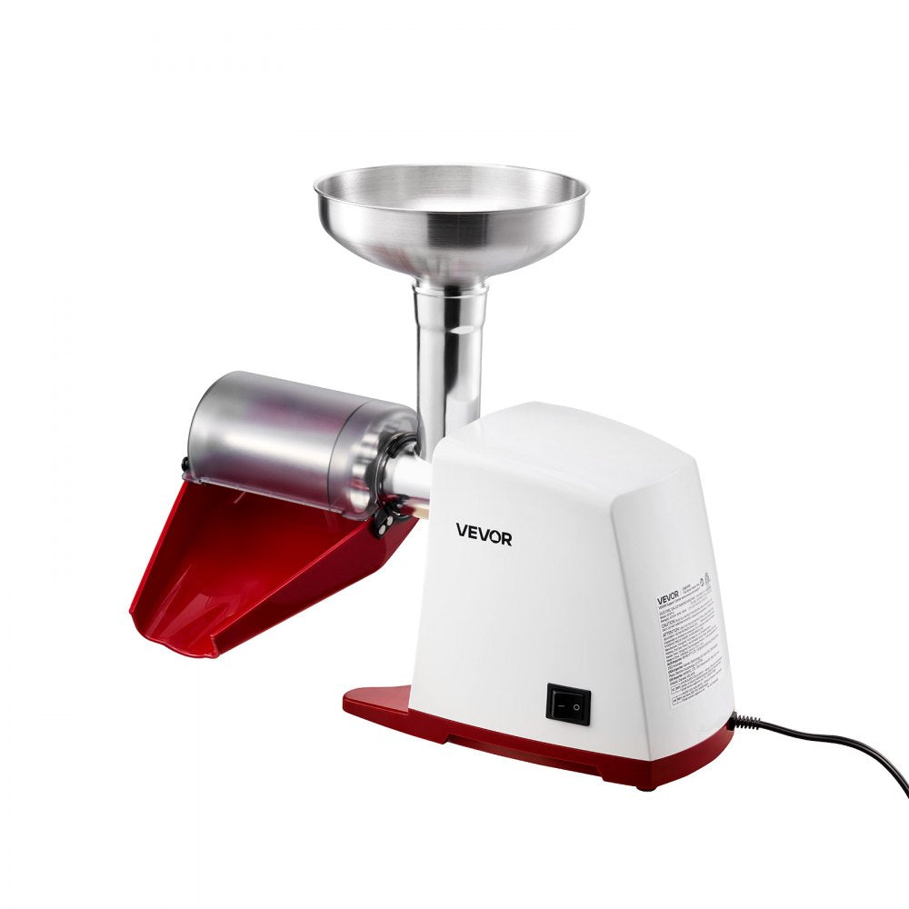 VEVOR Electric Tomato Strainer 800W Max (Rated Power: 300W) Sauce Maker, 88 lbs/H For Purees, Strawberry, Salsa, Stainless Steel Tomato Food Mill Press Machine, 1mm, 1.5mm, 3mm & 6mm Screens, White