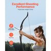 VEVOR Recurve Bow and Arrows Kit, 60 inch Wooden Takedown Bows, Right Handed Ergonomic Archery Recurve Bow Package, Longbow for Outdoor Target Training Practice Hunting, Beginners to Advanced, 50 lbs