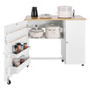 VEVOR Folding Sewing Table, Multipurpose Sewing Machine Table with Cabinet, Charging Station, Compact Design, Wheels, Wooden Pegs, Storage Trays and Shelf, Craft Station and Side Desk for Home